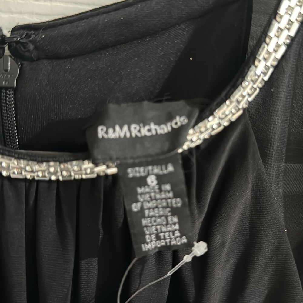 Beautiful NWT R&M Richard Size 18W Crew Neck Capelet Long Sleeve Chiffon Dress - Picture 8 of 9